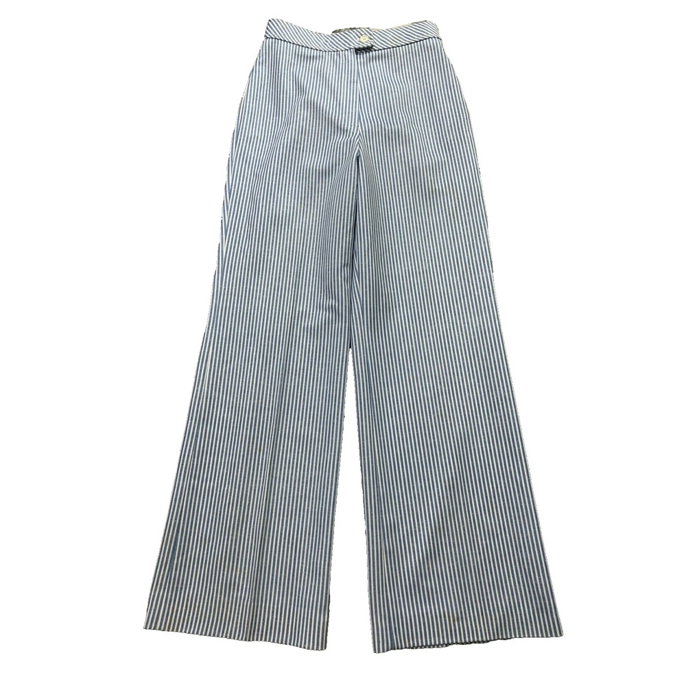 Rhodes California Vtg 70s 80s Striped Flare Wide Leg Pants (Fit 25x29) Conductor